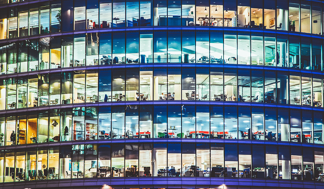 Outside view of office windows