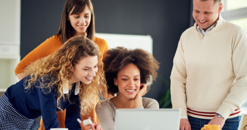 Business people working in modern office