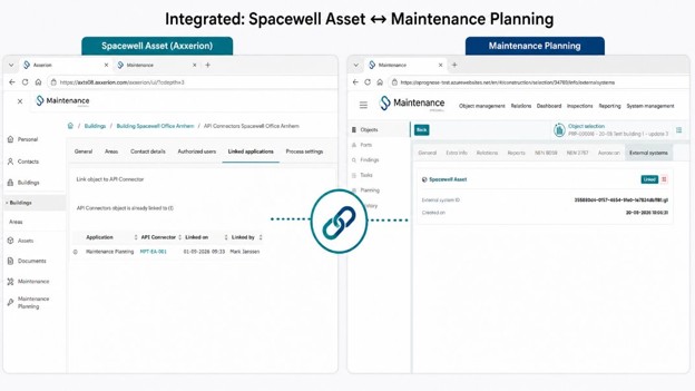 Spacewell Asset and Maintenance Planning software connection